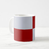 Rote und graue Rechtecke Kaffeetasse (Vorderseite Links)