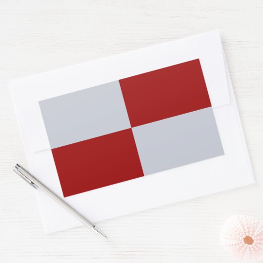 Rote und graue Rechtecke Rechteckiger Aufkleber (Umschlag)