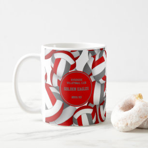 rote und graue Volleyball-Mannschaftsfarben Traine Kaffeetasse