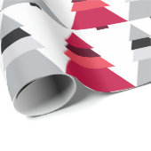Rote und graue Weihnachtsbaumen Geschenkpapier (Rolleneckpunkt)
