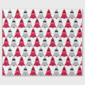 Rote und graue Weihnachtsbaumen Geschenkpapier (Flach)