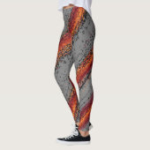 Rote und graue Wellen Leggings (Links)