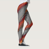 Rote und graue Wellen Leggings (Rechts)