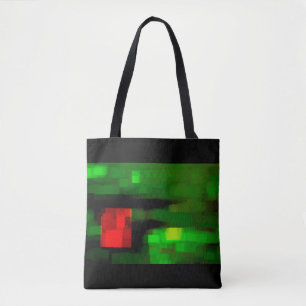 Rote und grüne Abstrakte Kunst Tasche