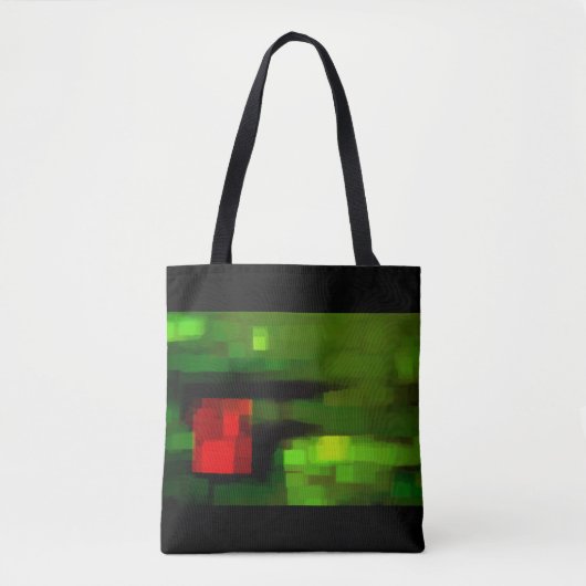 Rote und grüne Abstrakte Kunst Tasche (Vorderseite)