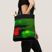 Rote und grüne Abstrakte Kunst Tasche (Von Nahem)