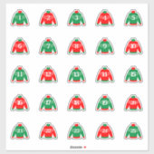 Rote und grüne Adventskleber Aufkleber (Blatt)