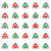 Rote und grüne Adventskleber Aufkleber (Vorderseite)