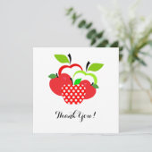 Rote und grüne Äpfel Dankeskarte (Stehend Vorderseite)