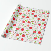 Rote und grüne Äpfel Geschenkpapier (Ungerollt)