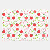 Rote und grüne Äpfel Geschenkpapier Set (Vorderseite)