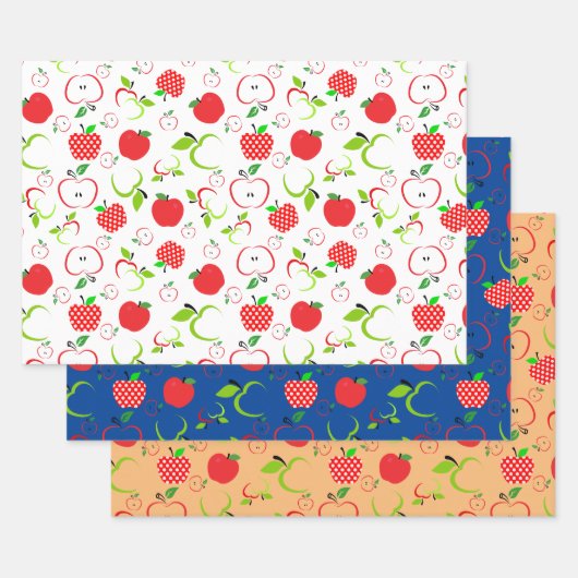 Rote und grüne Äpfel Geschenkpapier Set (Set)