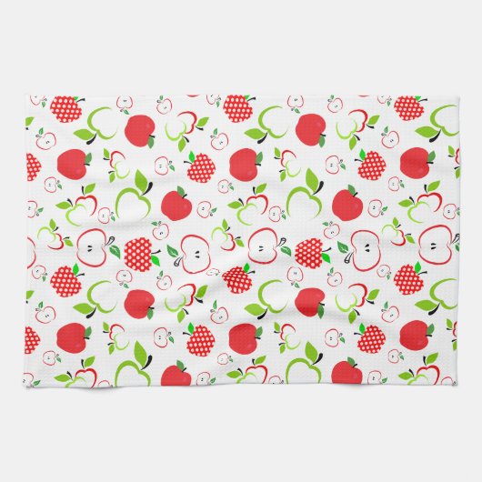 Rote und grüne Äpfel Geschirrtuch (Horizontal)