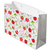 Rote und grüne Äpfel Große Geschenktüte (Rückseite Schrägansicht)