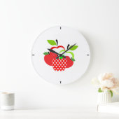 Rote und grüne Äpfel Große Wanduhr (Zuhause)