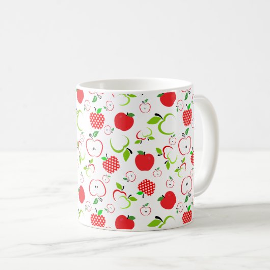 Rote und grüne Äpfel Kaffeetasse (VorderseiteRechts)