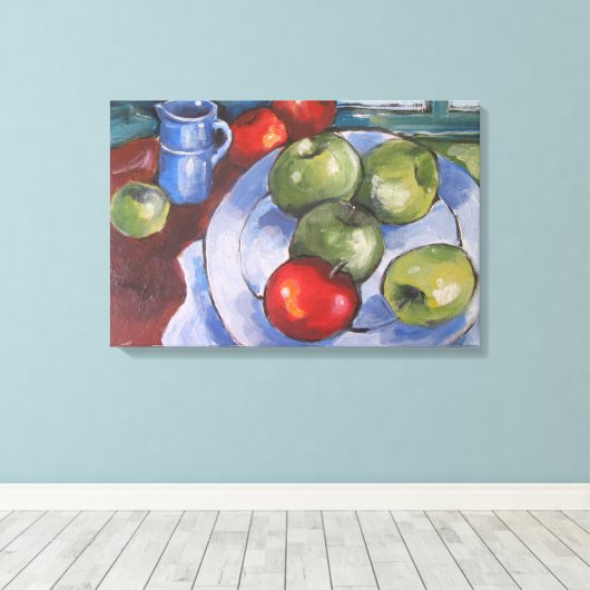 Rote und grüne Äpfel Leinwanddruck (Insitu (Holzboden))