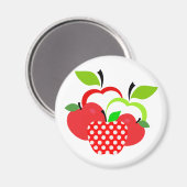 Rote und grüne Äpfel Magnet (Vorderseite/Rückseite)