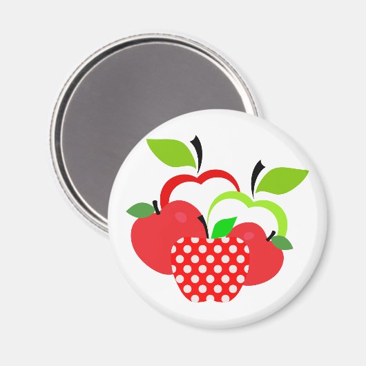 Rote und grüne Äpfel Magnet (Vorderseite/Rückseite)