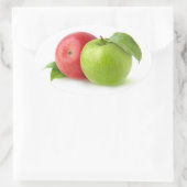 Rote und grüne Äpfel Ovaler Aufkleber (Tasche)