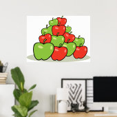 Rote und grüne Äpfel Poster (Heimbüro)