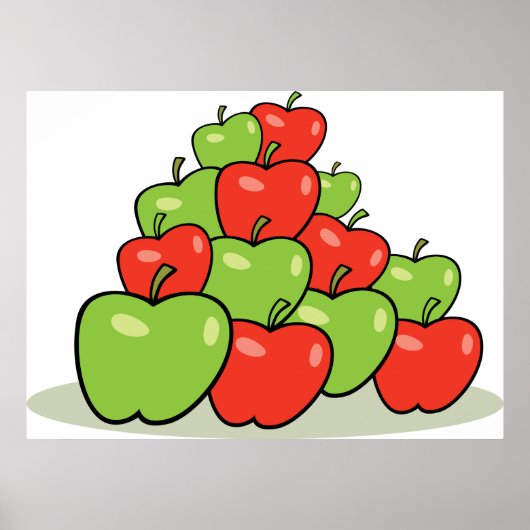 Rote und grüne Äpfel Poster (Vorne)