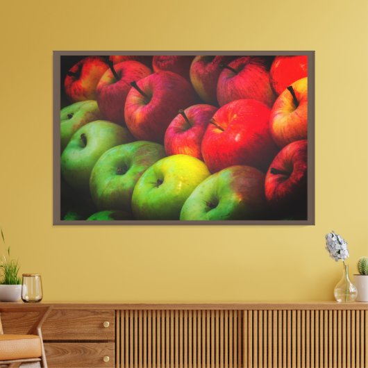 Rote und grüne Äpfel Rich Premium Wrapped Wall Art Leinwanddruck (Insitu (Wohnzimmer))