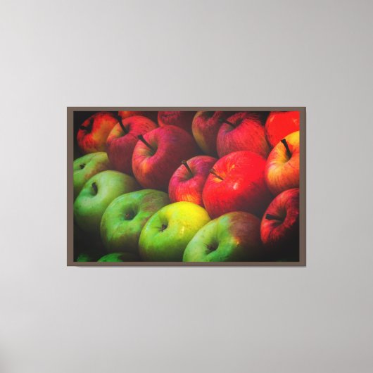 Rote und grüne Äpfel Rich Premium Wrapped Wall Art Leinwanddruck (Vorderseite)