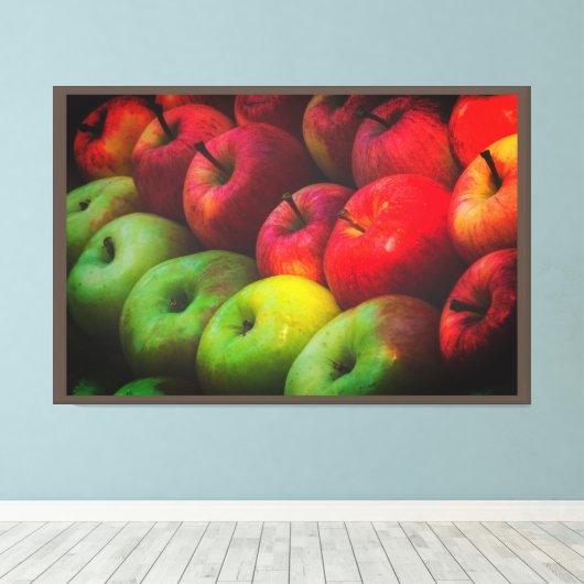 Rote und grüne Äpfel Rich Premium Wrapped Wall Art Leinwanddruck (Insitu (Holzboden))