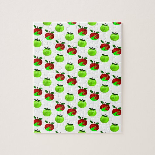 Rote und grüne Äpfel sehen Muster Puzzle (Vertikal)