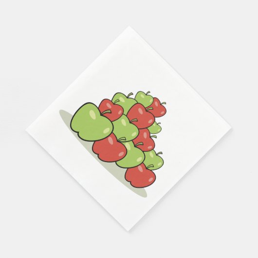 Rote und grüne Äpfel Serviette (Ecke)