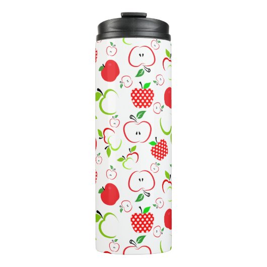 Rote und grüne Äpfel Thermosbecher (Vorderseite)