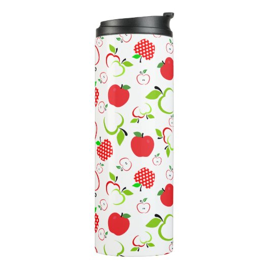 Rote und grüne Äpfel Thermosbecher (Nach links gedreht)