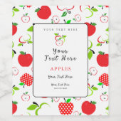 Rote und grüne Äpfel Weinetikett (Einzelnes Label)