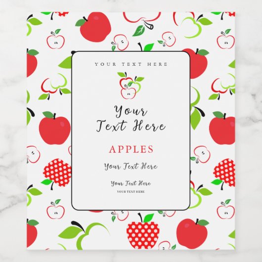 Rote und grüne Äpfel Weinetikett (Einzelnes Label)