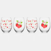 Rote und grüne Äpfel Weinglas Ohne Stiel (Vorderseite)