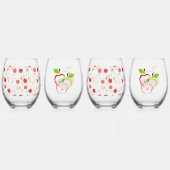 Rote und grüne Äpfel Weinglas Ohne Stiel (Hinten)