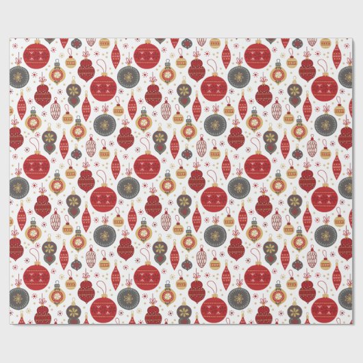 Rote und grüne Bauernschmuck Weihnachten Geschenkpapier (Flach)