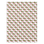 Rote und grüne Bell Pfeffer Pizza Topping Veg Tischdecke (Vorderseite)