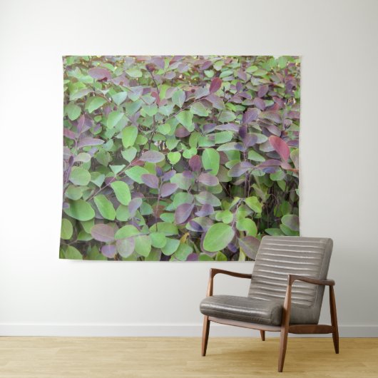 Rote und grüne Blätter Zweige Fotografie Wandteppich (Beispiel (Horizontal))