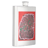 Rote und grüne Blume Flachmann (Rechts)