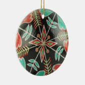 Rote und grüne Blumendekoration Keramik Ornament (Rechts)