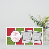 Rote und grüne Boxen Weihnachtskarten Feiertagskarte (Stehend Vorderseite)