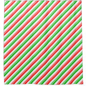 rote und grüne Candy Cane Streifen Duschvorhang (Vorderseite)