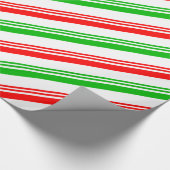 rote und grüne Candy Cane Streifen Geschenkpapier (Ecke)