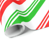 rote und grüne Candy Cane Streifen Geschenkpapier (Rolleneckpunkt)
