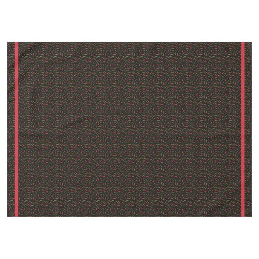 Rote und grüne Chilis auf schwarz-zartem mexikanis Tischdecke (Vorderseite (Horizontal))