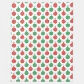 ROTE UND GRÜNE CHRISTMAS-ORNAMENTE FLEECEDECKE (Vorderseite)