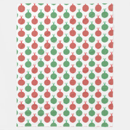 ROTE UND GRÜNE CHRISTMAS-ORNAMENTE FLEECEDECKE