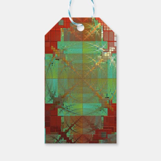 Rote und grüne Chromatic Fusion Geschenktasten Geschenkanhänger (Vorderseite)